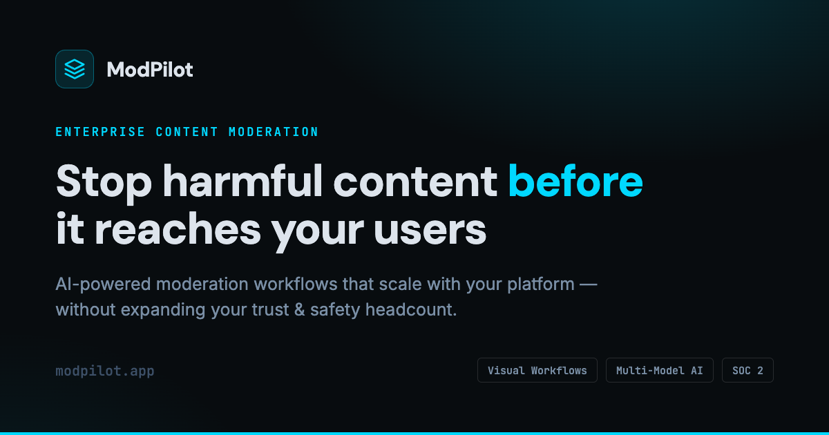 ModPilot — Enterprise AI Content Moderation for Scalable Platforms